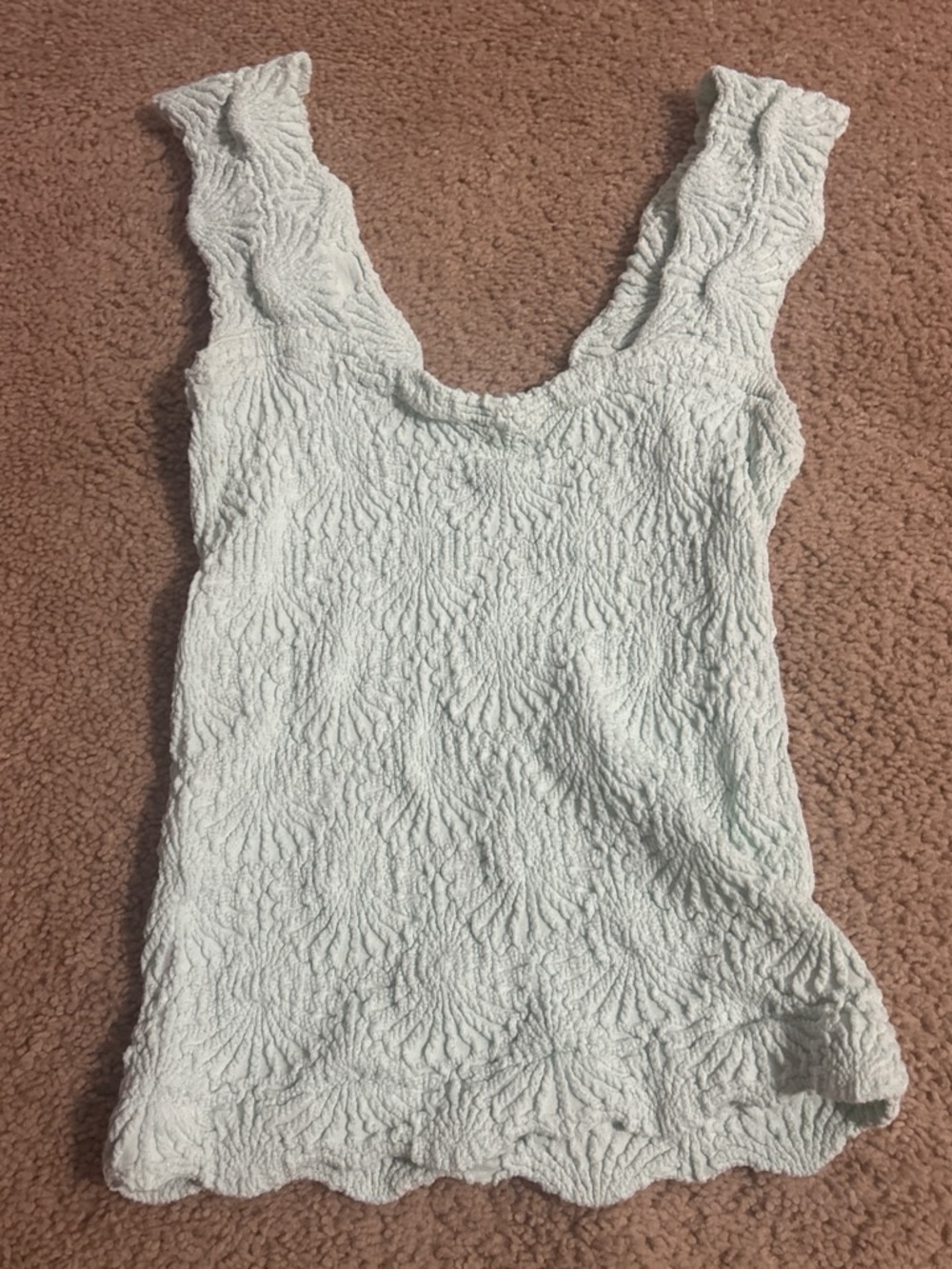 Free People Mint Green Crinkle Scoop Tank